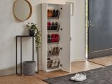 Scarpiera 10 paia bianca 50x178h cm con specchio - Amonature