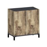 Scarpiera 2 ante acero e ardesia 80x80h cm in legno - Graziana