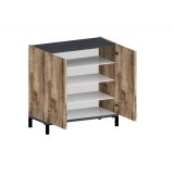 Scarpiera 2 ante acero e ardesia 80x80h cm in legno - Graziana