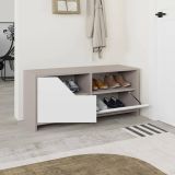 Scarpiera 2 ante beige e bianca 105x47h cm - Berto
