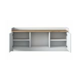 Scarpiera 2 ante bianca e noce 120x45h cm - Egay