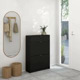 Scarpiera 2 ante e 1 cassetto nera 70x101h cm - Theophile
