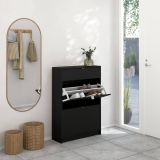 Scarpiera 2 ante e 1 cassetto nera 70x101h cm - Theophile