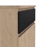 Scarpiera 2 ante e 1 cassetto rovere e nera 80x111h cm - Angilops