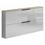 Scarpiera 2 ante grigia e rovere 160x80h cm - Achiko