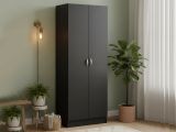 Scarpiera 2 ante nera 69x170h cm con ripiani regolabili - Erinni