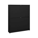 Scarpiera 2 ante nera 70x85h cm - Turchese