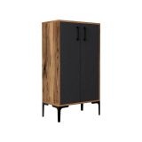 Scarpiera 2 ante noce e antracite 60x111h cm - Axarix