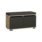 Scarpiera 2 ante noce e nera 80x42h cm - Delphin