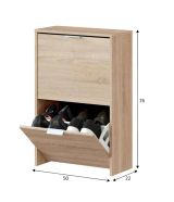 Scarpiera 2 ante rovere 50x76h cm - Arafat