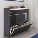 Scarpiera 3 ante antracite lucida 120x108h cm - Amuri