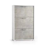 Scarpiera 3 ante bianca e cemento 67x112h cm - Axinite