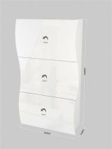Scarpiera 3 ante bianca lucida 71x122h cm in legno - Borea