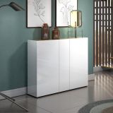 Scarpiera 3 ante bianca lucida e rovere 145x115h cm - Anir