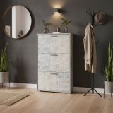 Scarpiera 3 ante cemento e azzurra 67x112h cm - Axinite