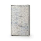 Scarpiera 3 ante cemento e azzurra 67x112h cm - Axinite