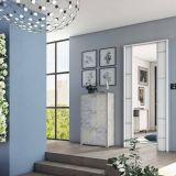 Scarpiera 3 ante cemento e azzurra 67x112h cm - Axinite