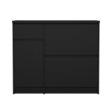 Scarpiera 3 ante e 1 cassetto nera 108x92h cm - Todd