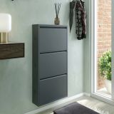 Scarpiera 3 ante nera 50x104h cm in metallo - Alexa