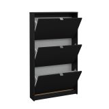 Scarpiera 3 ante nera 70x123h cm in legno - Aran