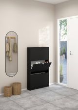 Scarpiera 3 ante nera 70x123h cm in legno - Aran