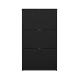 Scarpiera 3 ante nera 70x123h cm in legno - Aran