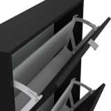 Scarpiera 3 ante nera 70x123h cm in legno - Aran