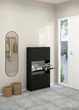 Scarpiera 3 ante nera 70x123h cm - Irina