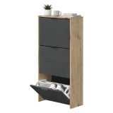 Scarpiera 3 ante rovere e antracite 54x110h cm - Ponente