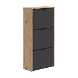 Scarpiera 3 ante rovere e antracite 54x110h cm - Ponente