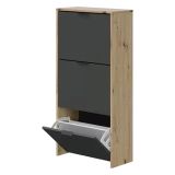 Scarpiera 3 ante rovere e antracite 54x110h cm - Ponente
