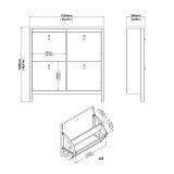 Scarpiera 4 ante bianca 102x102h cm - Actinidia