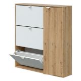 Scarpiera 4 ante bianca e rovere 105x112h cm - Anuk