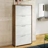 Scarpiera 4 ante bianca e rovere 67x147h cm - Adeindein