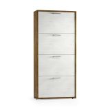 Scarpiera 4 ante bianca e rovere 67x147h cm - Adeindein