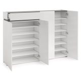 Scarpiera 4 ante e 1 cassetto bianca lucida e antracite 160x115h cm - Speranza