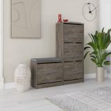 Scarpiera 4 ante marrone 105x119h cm - Velma