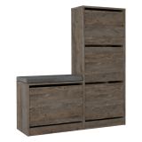Scarpiera 4 ante marrone 105x119h cm - Velma
