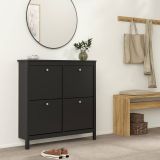 Scarpiera 4 ante nera 102x102h cm - Actinidia