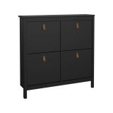 Scarpiera 4 ante nera 102x102h cm - Actinidia