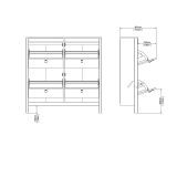 Scarpiera 4 ante nera 102x102h cm - Actinidia