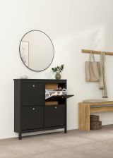Scarpiera 4 ante nera 102x102h cm - Actinidia