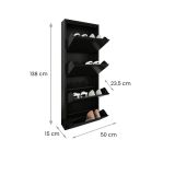 Scarpiera 4 ante nera 50x138h cm in metallo - Axe
