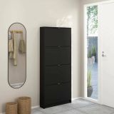 Scarpiera 4 ante nera 70x162h cm 12 paia - Desideria