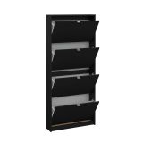 Scarpiera 4 ante nera 70x162h cm 12 paia - Desideria