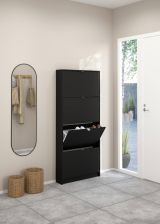 Scarpiera 4 ante nera 70x162h cm 12 paia - Desideria