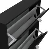 Scarpiera 4 ante nera 70x162h cm 12 paia - Desideria