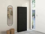 Scarpiera 4 ante nera 70x162h cm 12 paia - Desideria