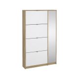 Scarpiera 4 ante quercia e bianca lucida 99x162h cm - Acino
