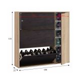 Scarpiera 4 ante rovere e nera 106x115h cm - Ammour